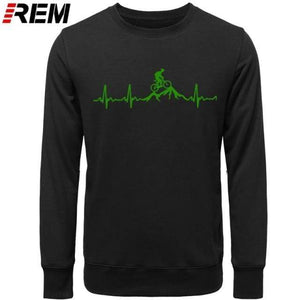 Planet Gates BLACK GREEN / XS Hoodies Mountain Bike Heartbeat Funny MTB Dirt Bike Plus Custom LONG Sleeve Men's Fashion Family Cotton Hoodies, Sweatshirts