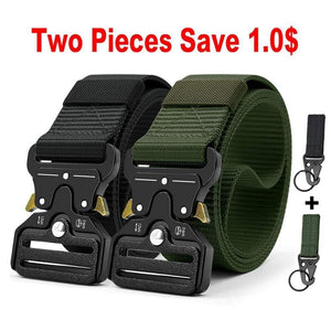 Tactical Belt Nylon Army Belt New Men's Military Multifunction Buckle Outdoor Sports Hook Belt 125/135cm Wide3.8cm