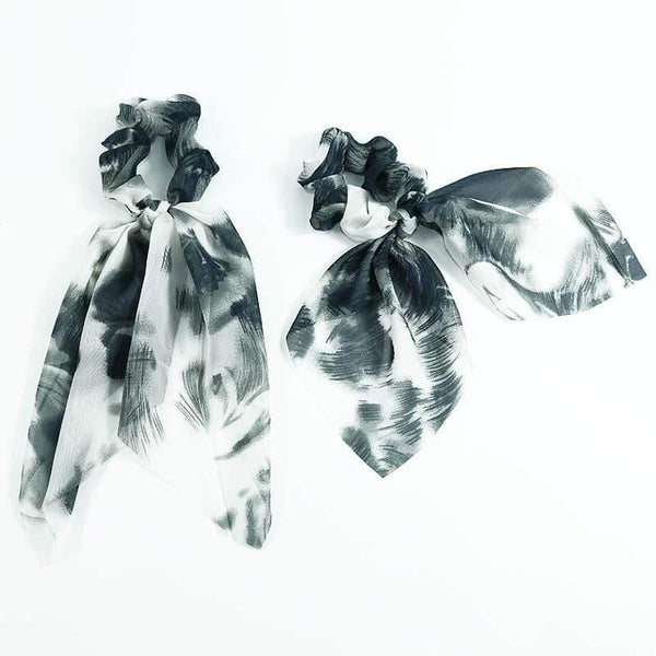 Chiffon Ribbons Hairband Elastic Hair Rope Hair Tie Floral Scrunchie Women Ponytail Holder Rubber Headbands Accessories