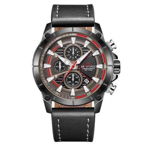 Planet Gates Black Grey 2018 ARMIFORCE New Fashion Brand Men Watch Quartz Genuine Leather Band Watches Male Army Sport Military Chronograph Analog Clock