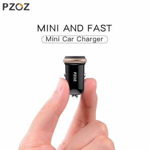 Planet Gates Black Grey PZOZ Mini USB Car Charger Dual USB 3.1A Charging Mobile Phone Tablet GPS Universal Fast charging Car-Charger Adapter Accessories