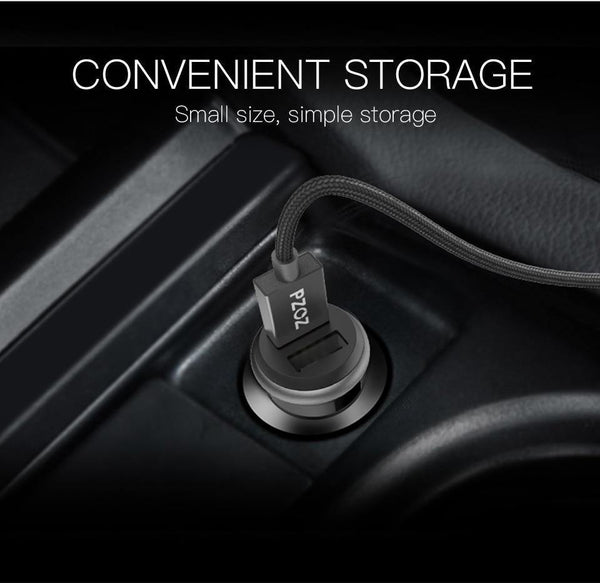 Planet Gates Black Grey PZOZ Mini USB Car Charger Dual USB 3.1A Charging Mobile Phone Tablet GPS Universal Fast charging Car-Charger Adapter Accessories