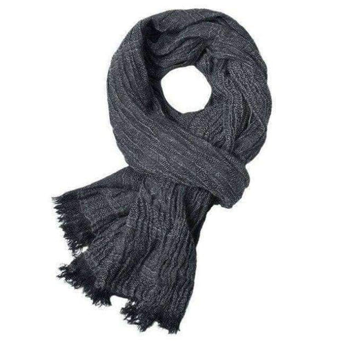 Planet Gates Black Guttavalli Men Viscose Solid Chevron Long Scarf Soft Winter Summer Crepe Fashion Skinny Shawl Autumn Wrinkle Geometric Wraps