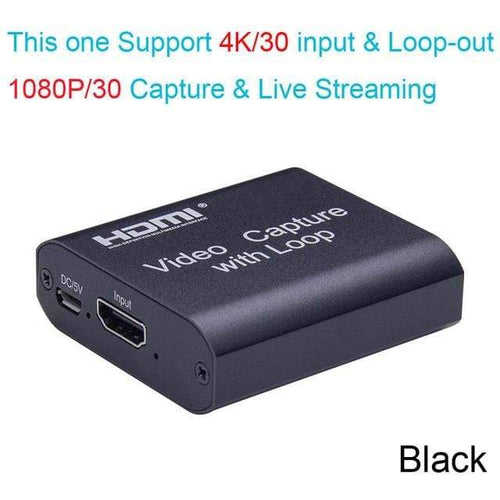 Planet Gates Black H1111Z 4K 60Hz HDMI Video Capture Card TV Loop 1080P Game Recording Plate Live Streaming Box USB 2.0 3.0 Grabber for PS4 Camera