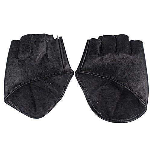 Planet Gates Half Finger Fingerless PU Leather Gloves Lady Driving Show Pole Dance  Mittens for Women Men Free Shipping