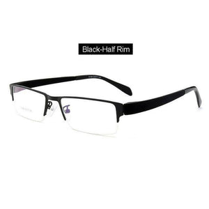 Planet Gates Black Half-Rim Men Titanium Alloy Eyeglasses Frame for Men Eyewear Flexible Temples Legs IP Electroplating Alloy Material,4 Styles,4 Colors