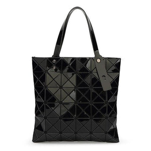 Planet Gates Black Handbag Female Folded Ladies Geometric Plaid Bag Fashion Casual Tote Women Handbag Mochila Shoulder Bag
