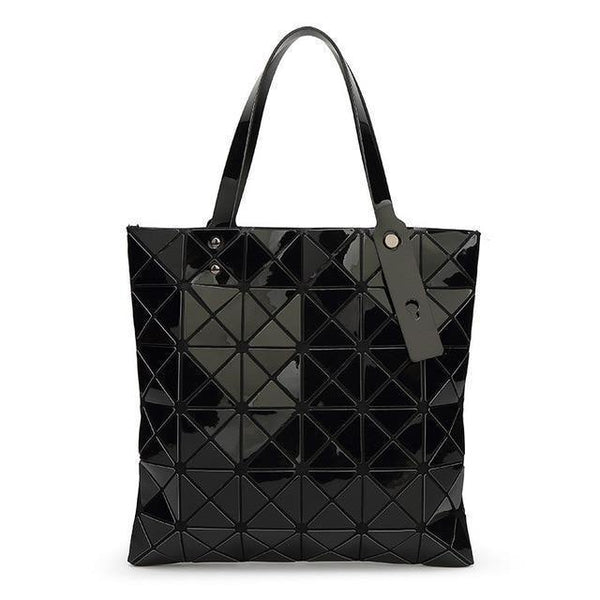 Planet Gates Black Handbag Female Folded Ladies Geometric Plaid Bag Fashion Casual Tote Women Handbag Mochila Shoulder Bag