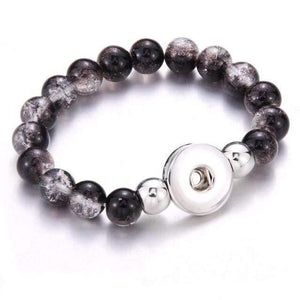 Planet Gates black Handmade Snap Button Bracelet 10mm Imitation Pearls Beads Snap Jewelry Fit 18mm Snap Button Jewelry Beaded Bracelet