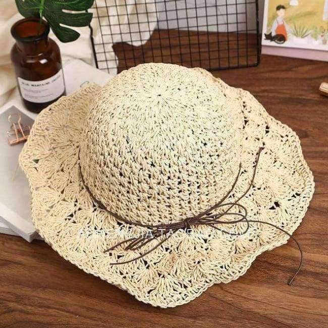 Planet Gates White Handmade Weave Raffia Sun Hats For Women Black Ribbon Lace Up Large Brim Straw Hat Outdoor Beach Summer Caps Chapeu Feminino