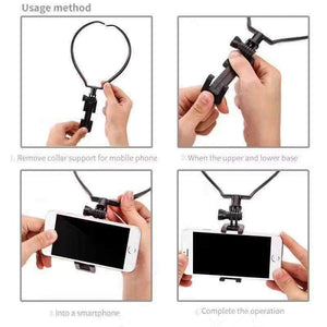 Planet Gates Black Hands Free Phone Mount Wearable Smartphone Holder for iPhone Samsung Action Camera Gopro Camcorder POV Neck Mobile Phone holder