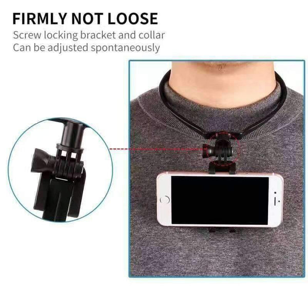 Planet Gates Black Hands Free Phone Mount Wearable Smartphone Holder for iPhone Samsung Action Camera Gopro Camcorder POV Neck Mobile Phone holder