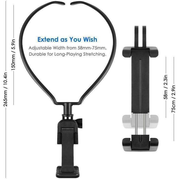 Planet Gates Black Hands Free Phone Mount Wearable Smartphone Holder for iPhone Samsung Action Camera Gopro Camcorder POV Neck Mobile Phone holder