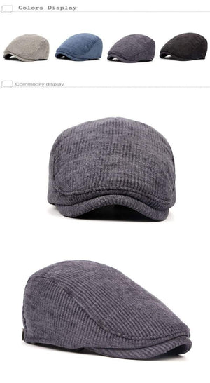 Planet Gates Black High Quality Retro Hats Adult Men's Striped Cabbie Flatcap Autumn Winter Newsboy Caps