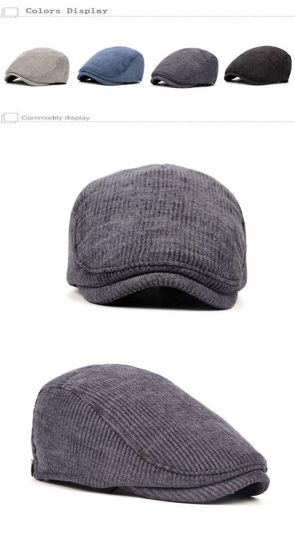 Planet Gates Black High Quality Retro Hats Adult Men's Striped Cabbie Flatcap Autumn Winter Newsboy Caps