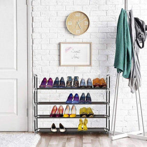 Planet Gates Black Home Shelf 4 Storage New Black Living Gray Bedroom Multi-functional Shelves room Layers Metal Shoes Room Square Four