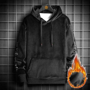 Planet Gates Black Hoodie Men / Asian-M Mens Hoodies Men  Winter Velvet Sweatshirt Japanese Streetwear Harajuku Oversized Black Hoodie Men Sweatshirts