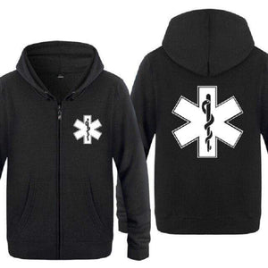 Planet Gates black hoodies 2 / S Emergency Ambulance Printed Hoodies Men Brand Fleece Long Sleeve Mens Jacket Sweatshirt Coat Winter Hoody Moletom Sudaderas