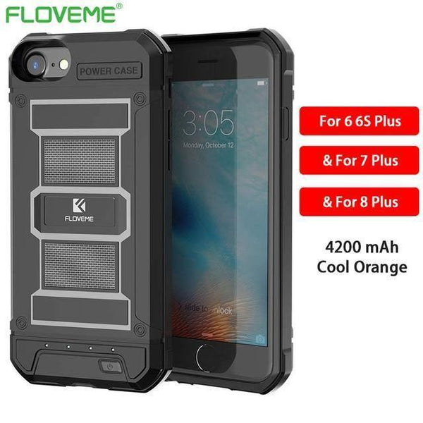 FLOVEME 4200mAh Battery Charger Cases For iPhone 8 7 6s Plus External 3000mAh Armor Battery Phone Case For iPhone 7 6 Power Bank - Planet Gates