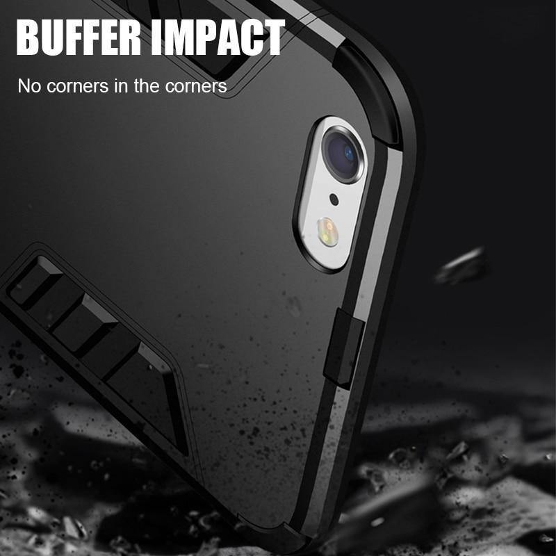 Planet Gates Black / I6 6s ZNP Shockproof Armor Stand Case For iphone 6 6s 7 Plus 5 5S With Holder Ring Cover Cases For iphone 7 8 X Plus SE Phone Cases