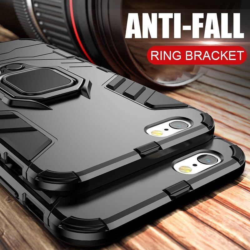 Planet Gates Black / I6 6s ZNP Shockproof Armor Stand Case For iphone 6 6s 7 Plus 5 5S With Holder Ring Cover Cases For iphone 7 8 X Plus SE Phone Cases