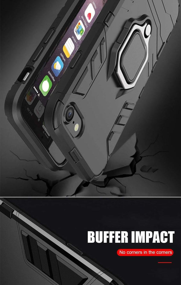 Planet Gates Black / I6 6s ZNP Shockproof Armor Stand Case For iphone 6 6s 7 Plus 5 5S With Holder Ring Cover Cases For iphone 7 8 X Plus SE Phone Cases