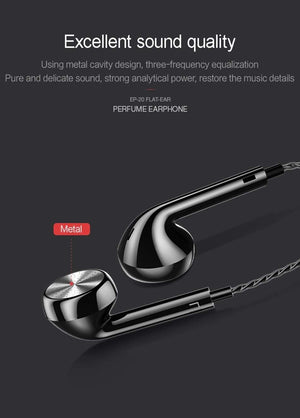 Planet Gates Black In-Ear Perfume Earphones USAMS EP-20 Stereo Headset 3.5mm inear Wired Earphone With Microphone Aromatherapy