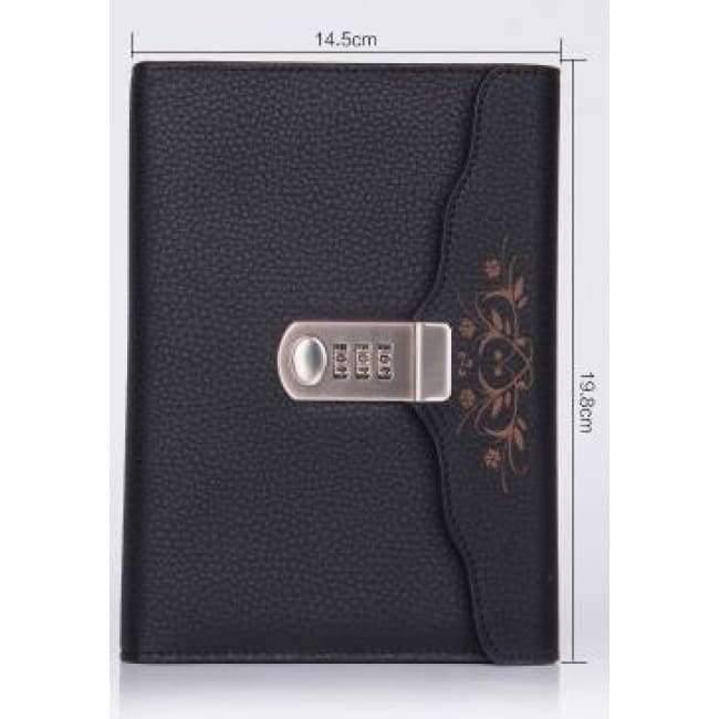 Planet Gates Individual Logo Custom B6 Notebook Writing Pads Lock Password PU Leather Notepad Travelers Office School Diary Binder Gift