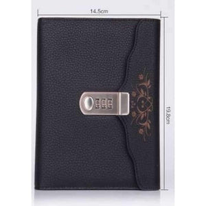 Planet Gates Black Individual Logo Custom B6 Notebook Writing Pads Lock Password PU Leather Notepad Travelers Office School Diary Binder Gift