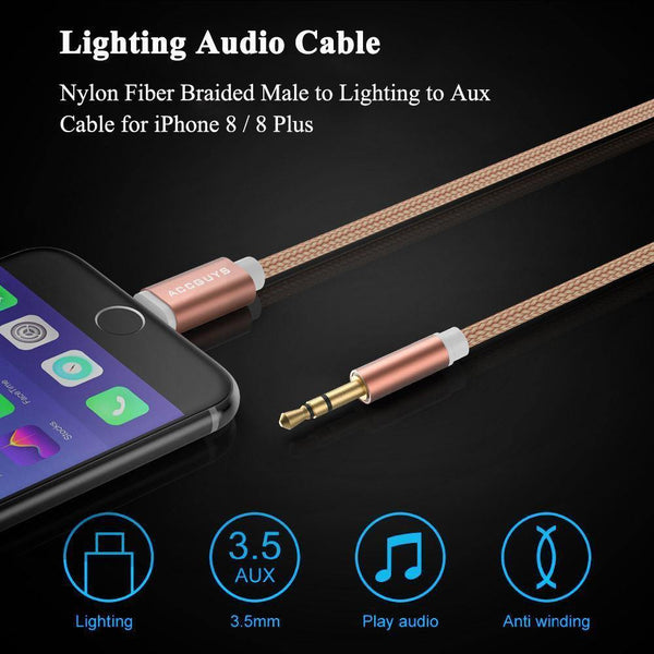 Planet Gates black IOS to 3.5mm Male Jack AUX Audio Music Stereo Adapter Cable Home Car Audio Extension Cord 1M For iPhone 7 8 Plus X XS XR