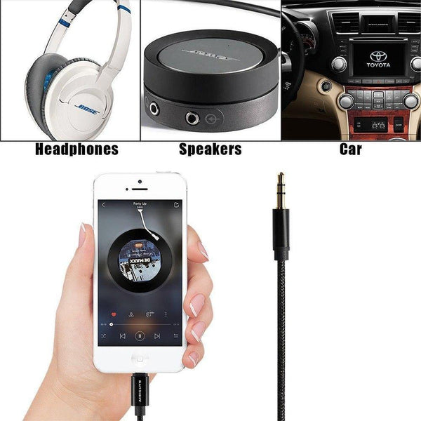 Planet Gates black IOS to 3.5mm Male Jack AUX Audio Music Stereo Adapter Cable Home Car Audio Extension Cord 1M For iPhone 7 8 Plus X XS XR