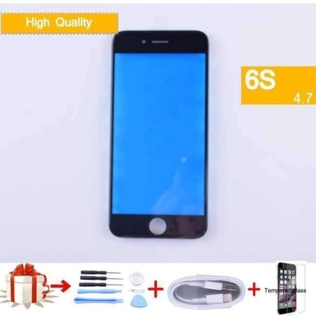 Planet Gates Black iPhone 6S Touch Screen Digitizer GLASS Lens panel Front LCD panel with frame bezel for iphone6S External LCD glass tools