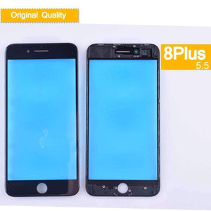 Planet Gates Black iPhone 8 Plus 8Plus Front LCD Touch Screen Digitizer GLASS Lens panel with frame bezel for iphone 8 plus External LCD glass