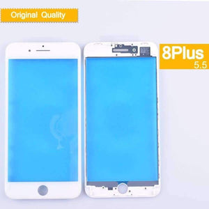 Planet Gates Black iPhone 8 Plus 8Plus Front LCD Touch Screen Digitizer GLASS Lens panel with frame bezel for iphone 8 plus External LCD glass