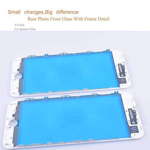 Planet Gates Black iPhone 8 Plus 8Plus Front LCD Touch Screen Digitizer GLASS Lens panel with frame bezel for iphone 8 plus External LCD glass