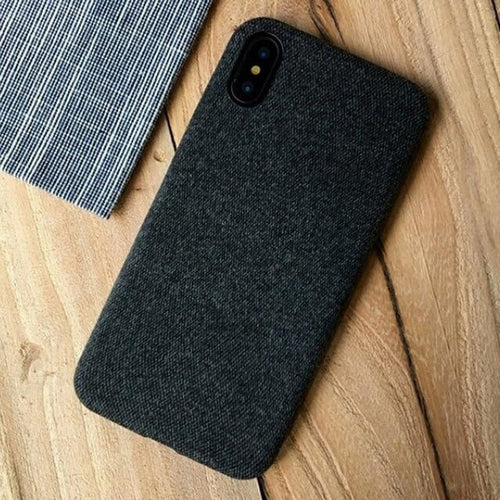 Planet Gates Black / IX TOMKAS Linen Soft Cloth Case For iPhone X 6 7 8 Cases Luxury Cover Cotton Coque Phone Case For iPhone 6S 7 8 Plus Back Cover