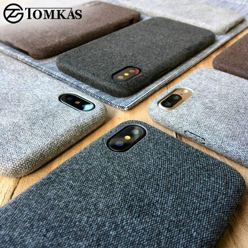 Planet Gates Black / IX TOMKAS Linen Soft Cloth Case For iPhone X 6 7 8 Cases Luxury Cover Cotton Coque Phone Case For iPhone 6S 7 8 Plus Back Cover