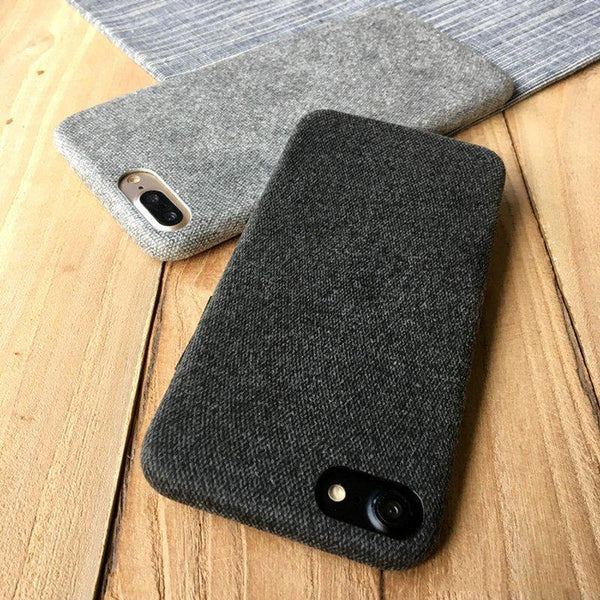 Planet Gates Black / IX TOMKAS Linen Soft Cloth Case For iPhone X 6 7 8 Cases Luxury Cover Cotton Coque Phone Case For iPhone 6S 7 8 Plus Back Cover