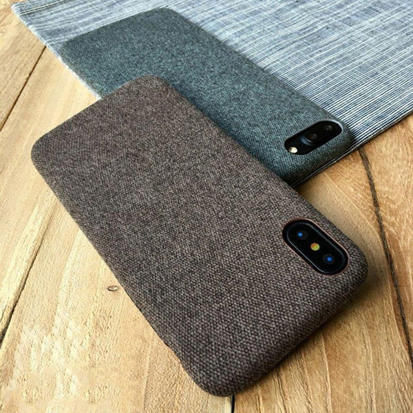Planet Gates Black / IX TOMKAS Linen Soft Cloth Case For iPhone X 6 7 8 Cases Luxury Cover Cotton Coque Phone Case For iPhone 6S 7 8 Plus Back Cover