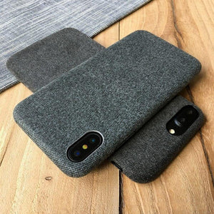 Planet Gates Black / IX TOMKAS Linen Soft Cloth Case For iPhone X 6 7 8 Cases Luxury Cover Cotton Coque Phone Case For iPhone 6S 7 8 Plus Back Cover