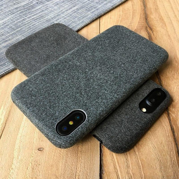 Planet Gates Black / IX TOMKAS Linen Soft Cloth Case For iPhone X 6 7 8 Cases Luxury Cover Cotton Coque Phone Case For iPhone 6S 7 8 Plus Back Cover