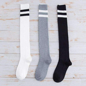 Planet Gates Black Japanese Hosiery Stocking Korean College Style Stripes Knee Socks Lovely Students High Stockings 3pair/lot