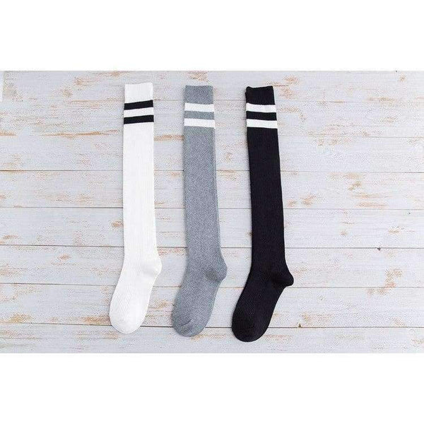 Planet Gates Black Japanese Hosiery Stocking Korean College Style Stripes Knee Socks Lovely Students High Stockings 3pair/lot