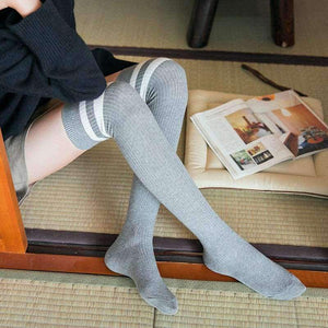 Planet Gates Black Japanese Hosiery Stocking Korean College Style Stripes Knee Socks Lovely Students High Stockings 3pair/lot