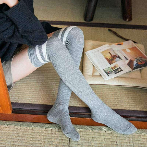 Planet Gates Black Japanese Hosiery Stocking Korean College Style Stripes Knee Socks Lovely Students High Stockings 3pair/lot
