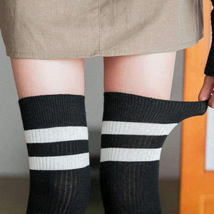 Planet Gates Black Japanese Hosiery Stocking Korean College Style Stripes Knee Socks Lovely Students High Stockings 3pair/lot
