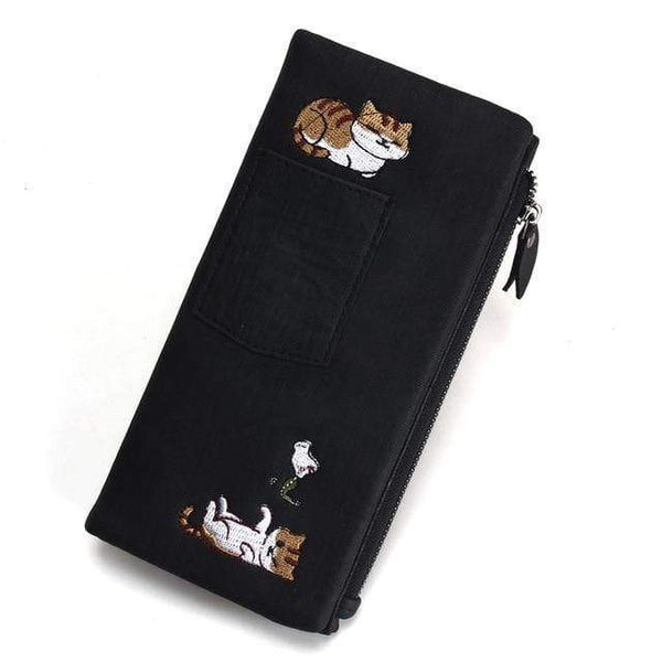 Planet Gates Black Jeans Style Women Wallet Long Zipper Girl High Grade Pu Leather Phone Case Female Card Holder Wallet