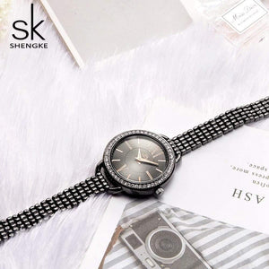 Planet Gates black Jewelry Gifts For Women's Luxury Black Steel Quartz Watch Brand Women Watches Fashion Ladies Clock Relogio Feminino