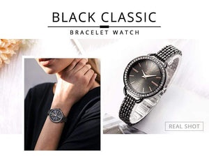 Planet Gates black Jewelry Gifts For Women's Luxury Black Steel Quartz Watch Brand Women Watches Fashion Ladies Clock Relogio Feminino