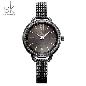 Planet Gates black Jewelry Gifts For Women's Luxury Black Steel Quartz Watch Brand Women Watches Fashion Ladies Clock Relogio Feminino